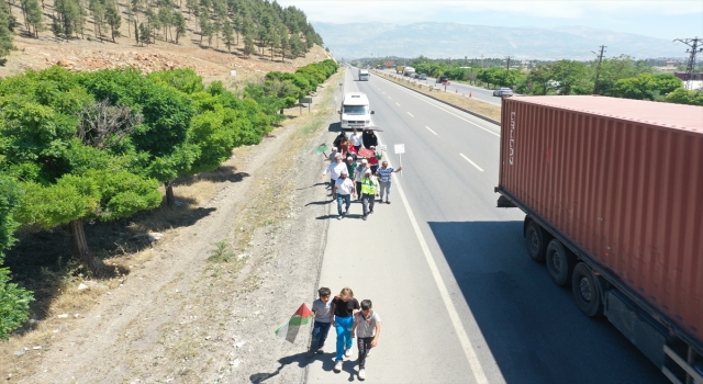 Kahramanmaraş’ta Gazze’ye destek için düzenlenen 40 kilometrelik yürüyüş sona erdi