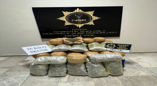 Hatay’da akaryakıt tankerinde 36 kilogram skunk ele geçirildi