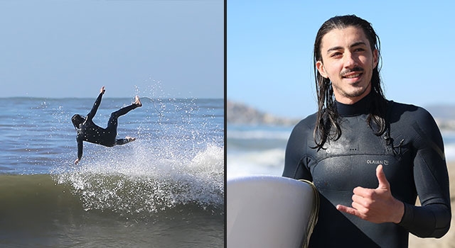 Antalya’da bir grup sporcu ocak ayında sörf yaptı