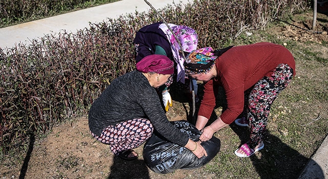 Mersin’de sağlık hizmeti alan vatandaşlar hastane bahçesinde fidan dikti