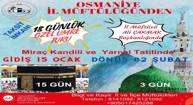 Yarıyıl ve Miraç Kandiline Özel Umre Turu