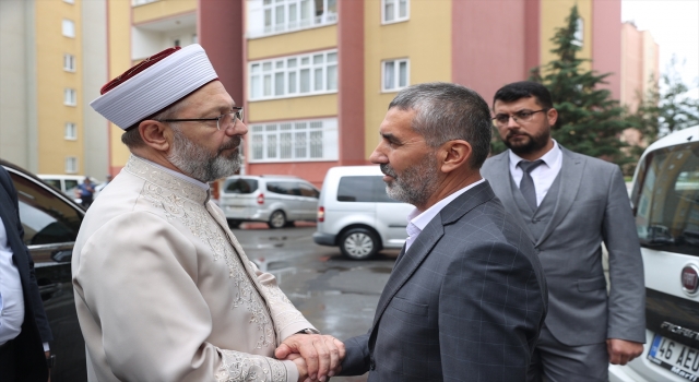 Diyanet İşleri Başkanı Erbaş, 6 Şubat depremlerinde vefat eden imamın ailesini ziyaret etti