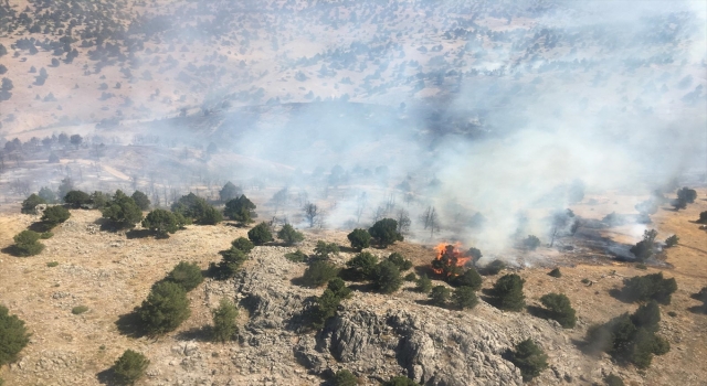 Kahramanmaraş’ta çıkan orman yangınına müdahale ediliyor