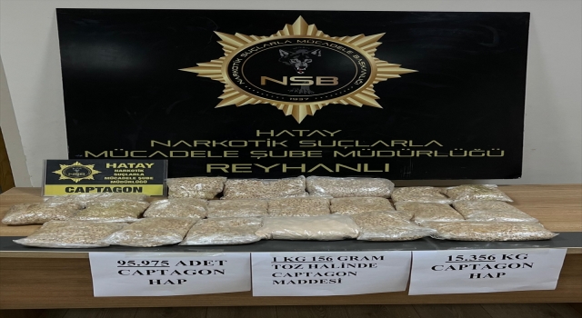 Hatay’da 95 bin 975 sentetik hap ve 1 kilo 156 gram uyuşturucu ele geçirildi