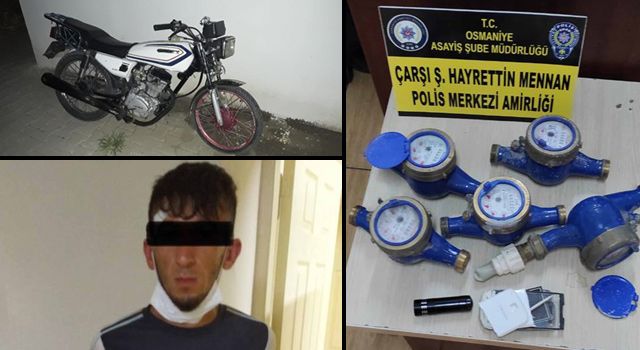 Su sayacı hırsızı, çaldığı motosikletle birlikte yakalandı