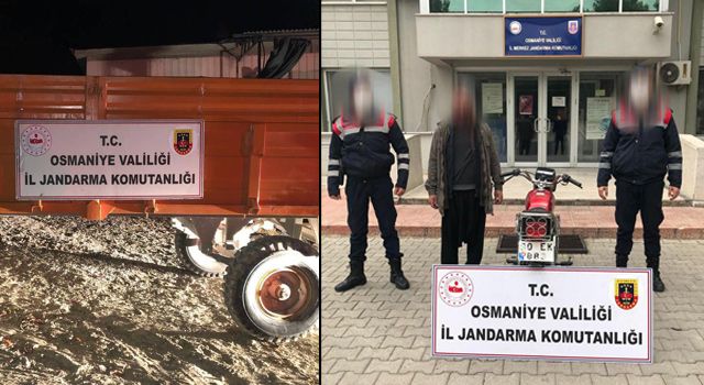 Çalınan traktör römorku ve motosiklet bulundu