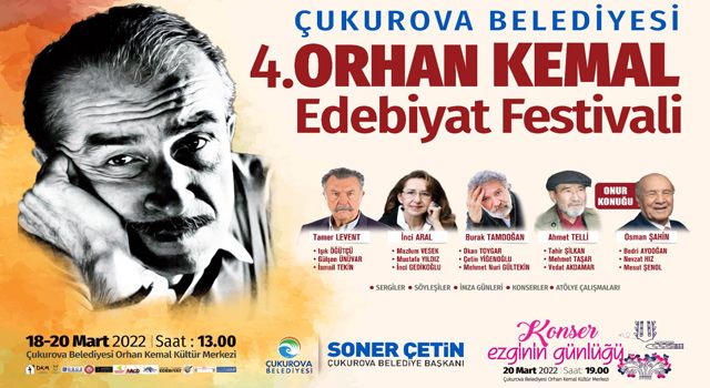 Çukurova Belediyesi, “Orhan Kemal Edebiyat Festivali” düzenliyor