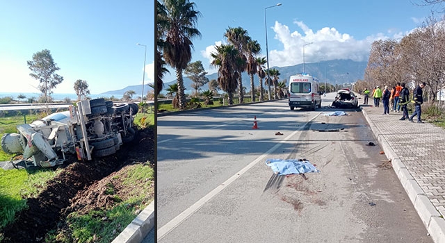 Antalya’da beton mikserinin çarptığı kişi öldü