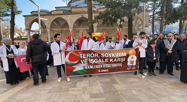 Isparta ve Burdur’da ”Teröre lanet, Gazze için acil ateşkes” etkinliği düzenlendi