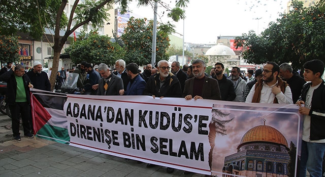 İsrail’in Gazze’ye saldırıları Adana’da protesto edildi