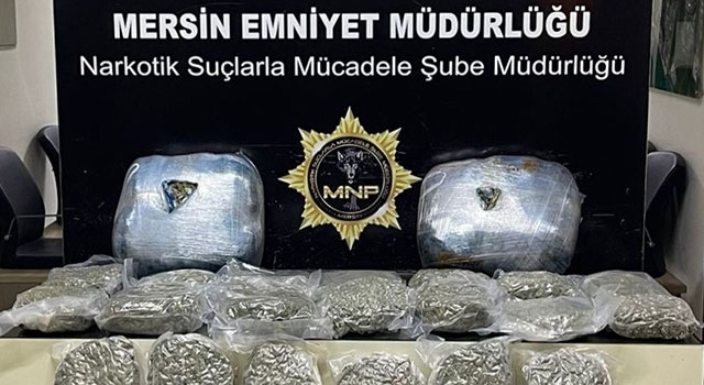 Mersin’de 23 kilo 100 gram esrar ele geçirildi