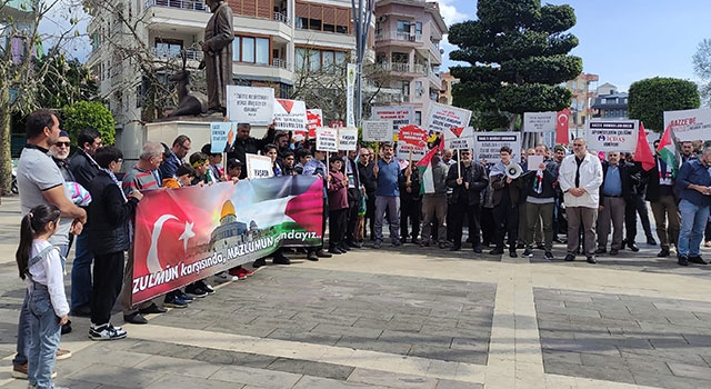 Alanya’da İsrail’in Gazze’ye saldırıları protesto edildi