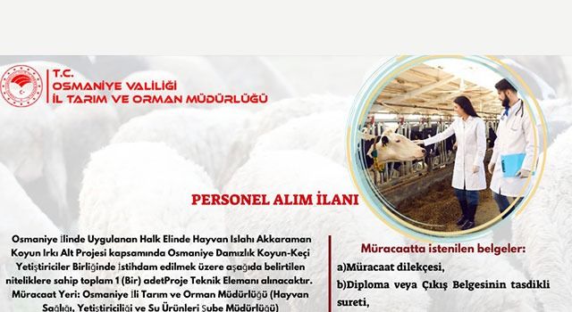 Tarım ve Orman İl Müdürlüğü Eleman Alımı Yapacak