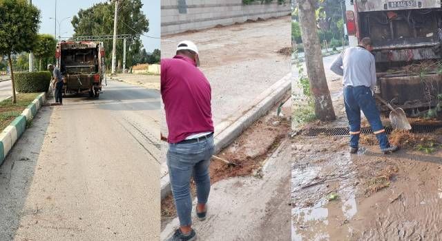 Osmaniye'de belediye fırtına ve yağış sonrası temizlik yaptı