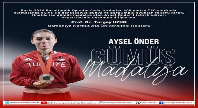 Rektör Uzun’dan Paralimpik Gümüş Madalyalı Sporcuya Kutlama