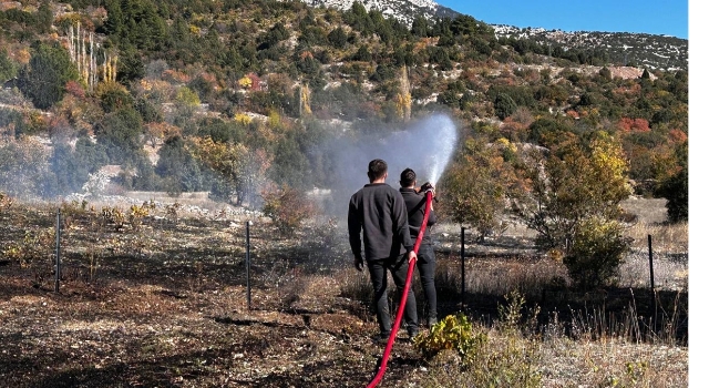 Akseki’de meyve bahçesinde çıkan yangın söndürüldü