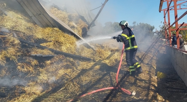 Burdur’da çıkan yangında 3 bin saman balyası yandı