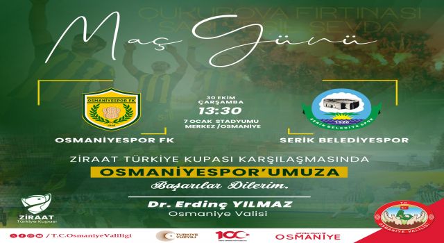 Ziraat Türkiye Kupası Heyecanı: Osmaniyespor, Serik Belediyespor ile Karşılaşıyor