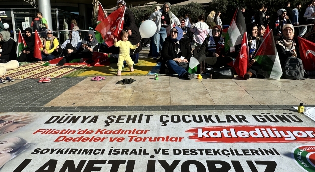 Antalya’da İsrail’in Filistin’e yönelik saldırıları protesto edildi