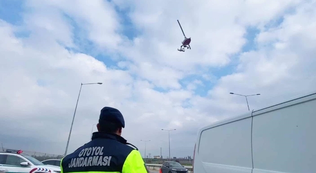 Mersin’de jandarma ekipleri cayrokopter ile trafik denetimi yaptı