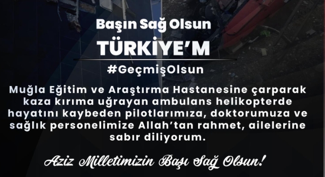 Osmaniye Valisi Dr. Erdinç Yılmaz'dan Helikopter Kaza Başsağlığı Mesajı