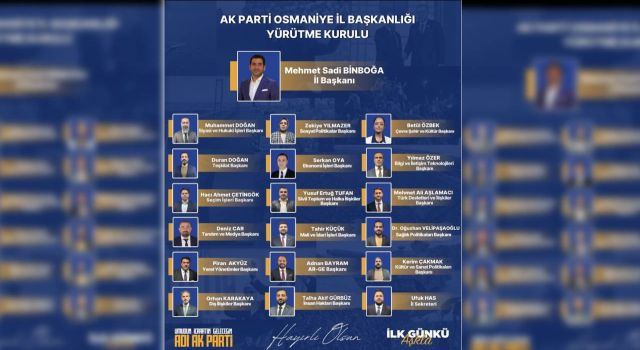 AK Parti Osmaniye İl Yönetiminde Yeni Yapılanma
