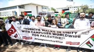 MEÜ’de öğrenciler İsrail’in Gazze’ye yönelik saldırılarını protesto etti