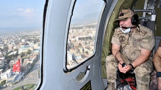 Osmaniye'de helikopter destekli trafik denetimi