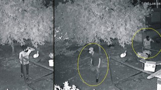 Güvenlik kamerasını görence, yüzünü eliyle kapatmaya çalıştı