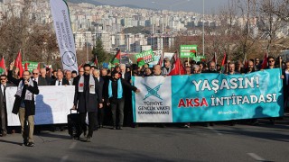 Kahramanmaraş’ta şehit askerleri anma ve Filistin’e destek yürüyüşü düzenlendi