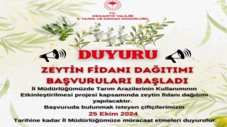 Zeytin Fidanı Dağıtım Projesi: Osmaniye'de Başvurular Başladı