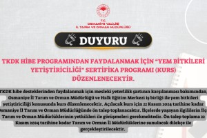 Yem Bitkileri Kursu Başlıyor: Osmaniye'deki Çiftçiler İçin Hibe Şansı