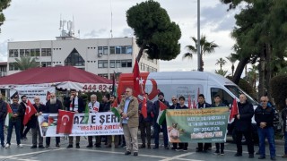 Alanya’da İsrail’in Filistin’e yönelik saldırıları protesto edildi