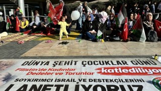 Antalya’da İsrail’in Filistin’e yönelik saldırıları protesto edildi