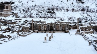 Sagalassos Antik Kenti kar yağışıyla beyaza büründü