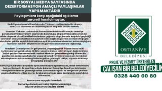 Osmaniye Belediyesi’nden “Dezenformasyon” Açıklaması