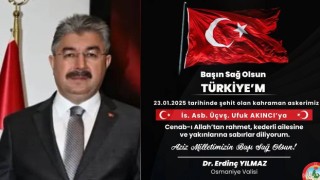 Vali Yılmaz'dan Şehit Astsubay Ufuk Akıncı İçin Taziye Mesajı