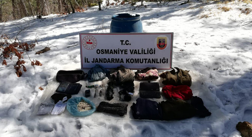 PKK Sığınağında patlayıcı madde ve termal kamera ele geçirildi