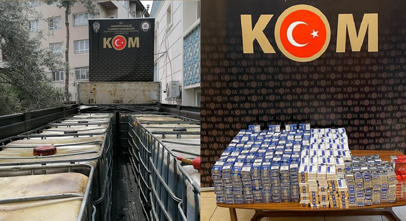 Kaçak akaryakıt ve sigara ele geçirildi