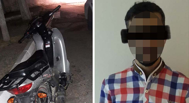 Çaldığı motosikletle beraber yakalandı