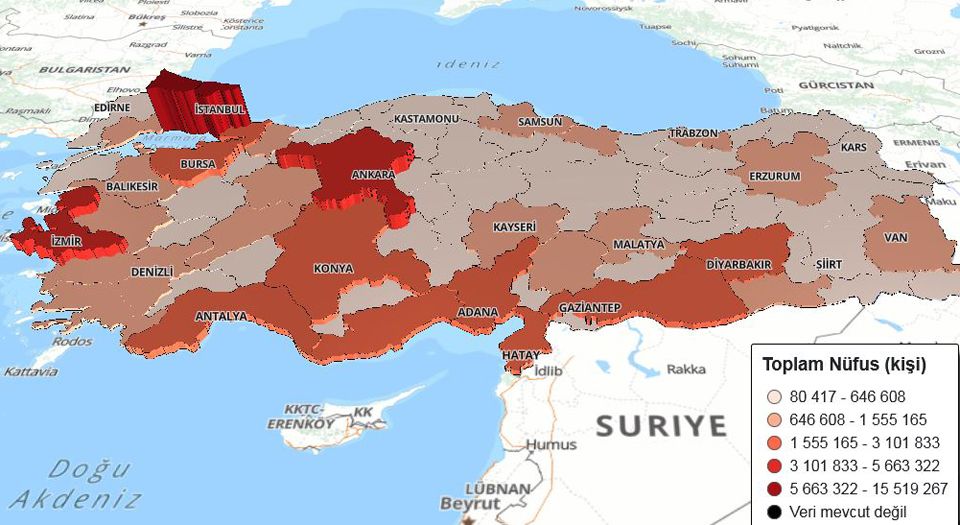 Türkiye nüfusu açıklandı.. İşte illerin yeni nüfusları...